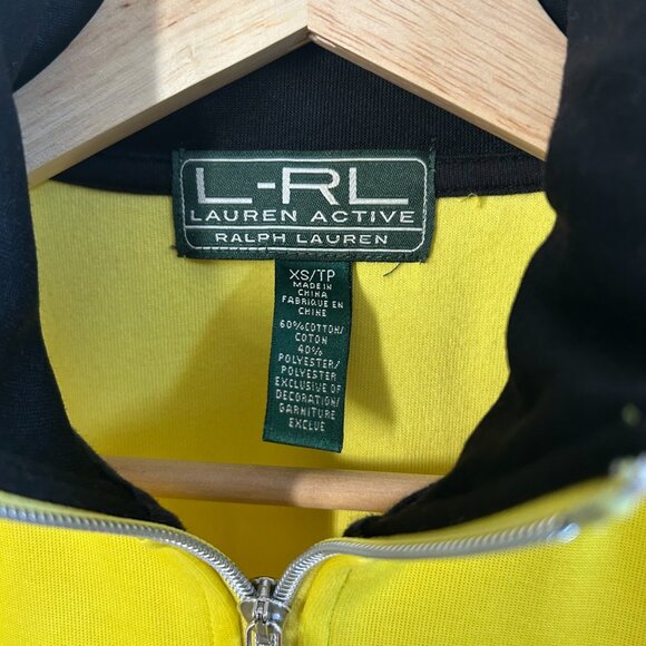 Lauren Ralph Lauren Active Ladies Yellow Zip Track Jacket Logo XS Lightweight - Picture 7 of 9